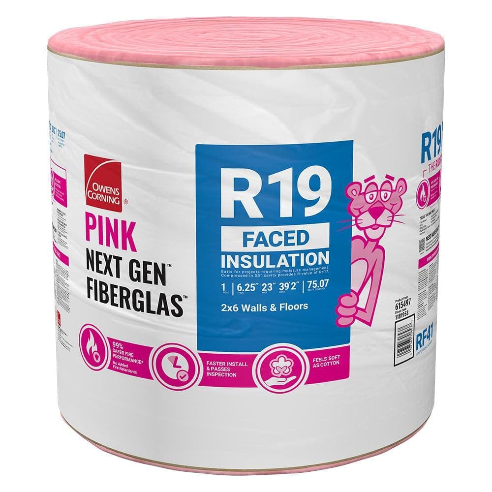 Owens Corning R- 19 Faced Fiberglass Insulation Roll 23 in. x 39.2 ft. (1 Roll)