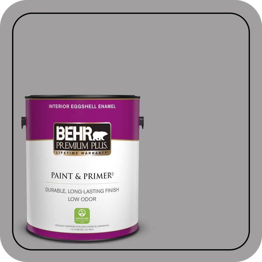 BEHR PREMIUM PLUS 1 gal. #T11-1 Grayve Yard Eggshell Enamel Low Odor Interior Paint & Primer