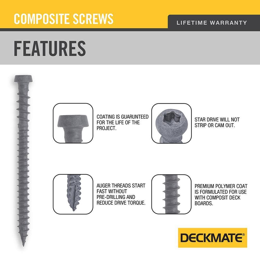 DECKMATE #8 . Star-Drive Bugle-Head Composite Deck Screws ( / 371-Piece) (4)