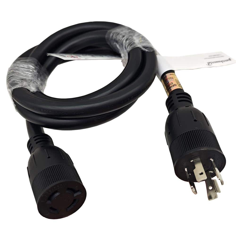 parkworld 6 ft. 10/4 20 Amp 125/240-Volt Twist Lock 4-Prong Indoor/Outdoor NEMA L14-20 Generator Extension Cord, Black, UL Listed (1)
