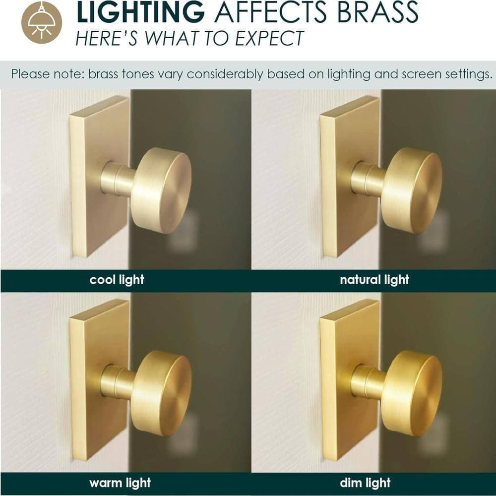 Mega Handles SUANA Dummy Door Knob - 2 Pack, Satin Brass (2)