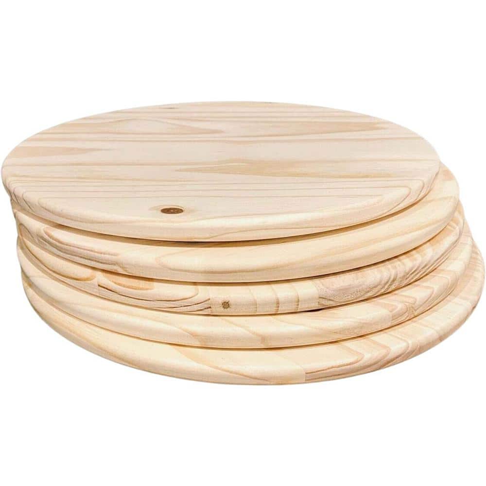 MMOBILITY 3/4 in. x 22 in. x 22 in. Edge-Glued Round Common Softwood Boards Pine Wood Round Boards, Pine Wood Circles (Pack of 5) (2)