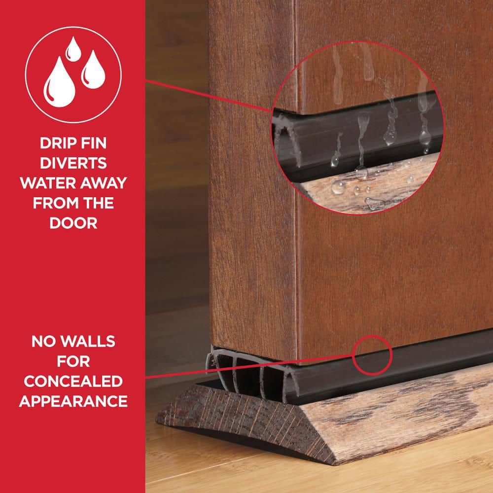 M-D Building Products 36 in. Brown Vinyl Concealed Kerf/Channel Fit Under Door Seal (3)