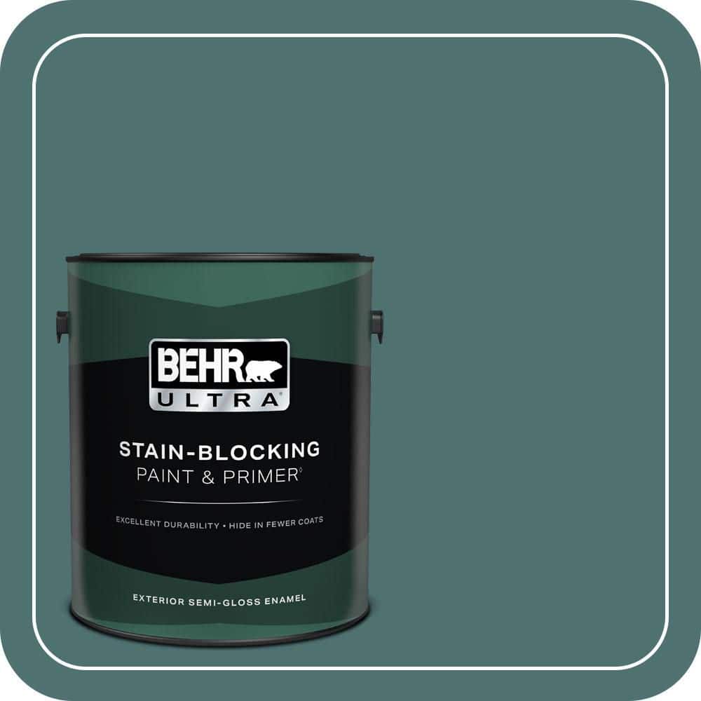 BEHR ULTRA 1 gal. #S440-6 Tealish Semi-Gloss Enamel Exterior Paint & Primer
