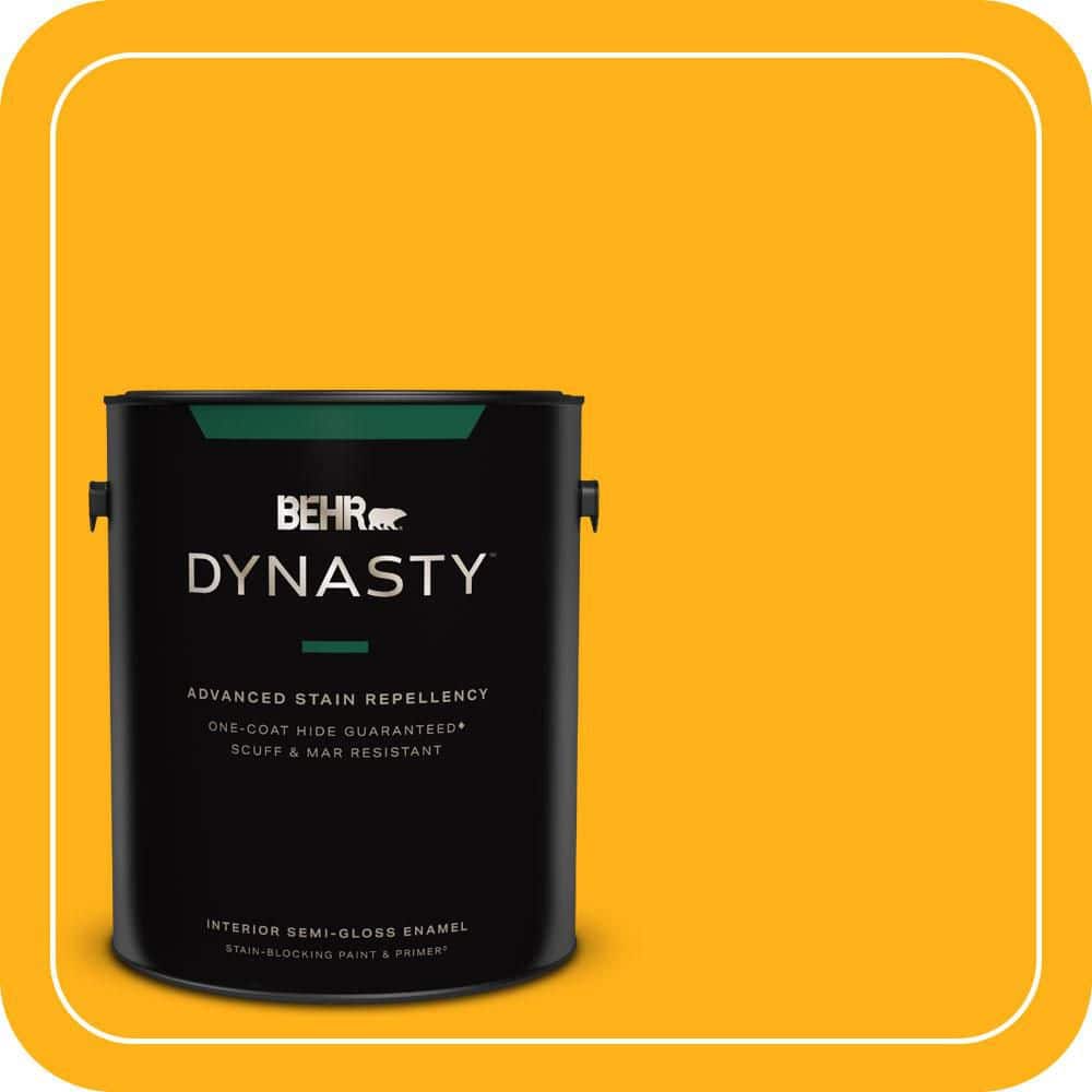 BEHR DYNASTY 1 gal. #S-G-340 Sun Ray Semi-Gloss Enamel Interior Stain-Blocking Paint & Primer