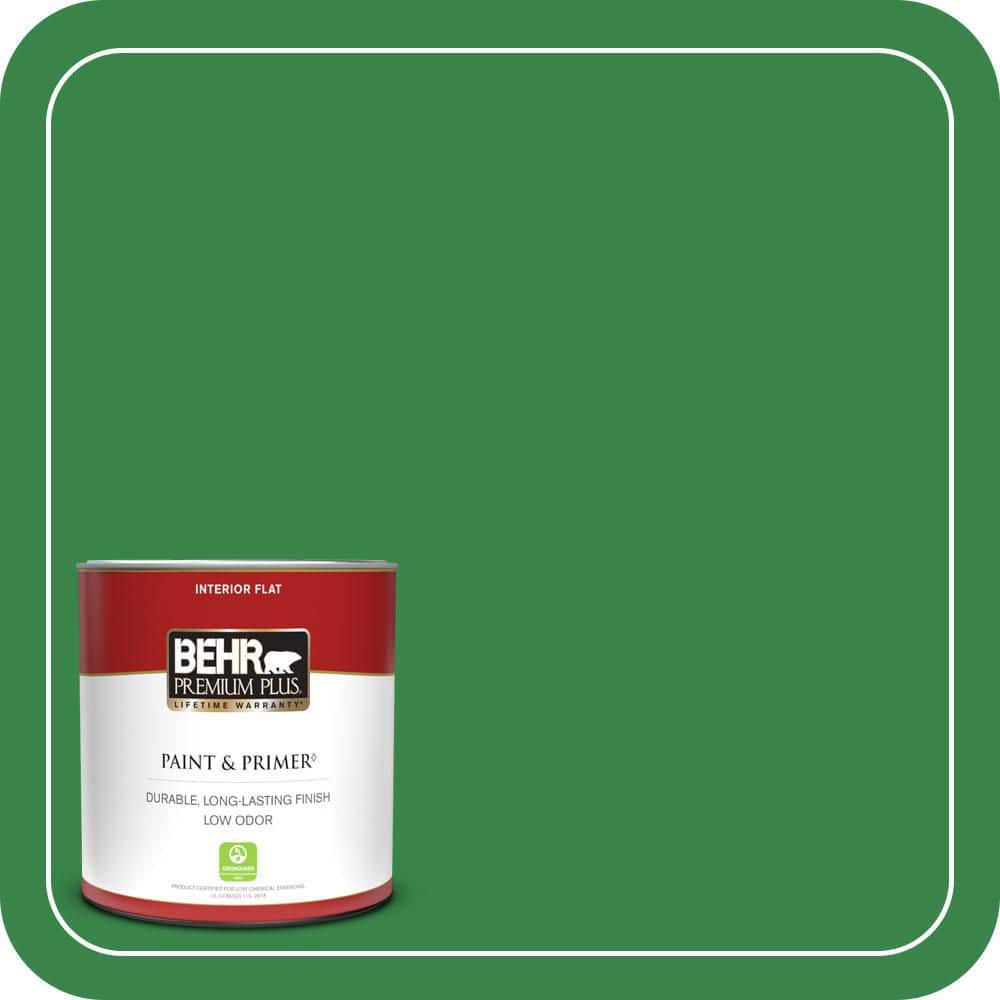 BEHR PREMIUM PLUS #450B-7 Green Grass Flat Low Odor & Primer (1)