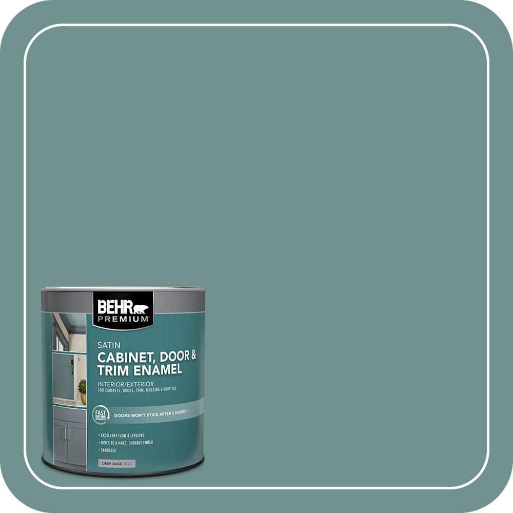 BEHR PREMIUM 1 qt. #ECC-60-3 Pool Tide Satin Enamel Interior/Exterior Cabinet, Door & Trim Paint (1)