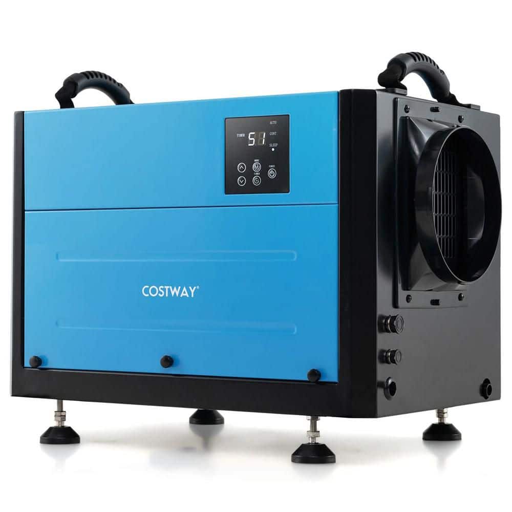Costway 124 pt. 1300 sq. ft. Bucketless Commercial Dehumidifier with 3-Modes and 24H Timer Coverage Area in Blue (1)