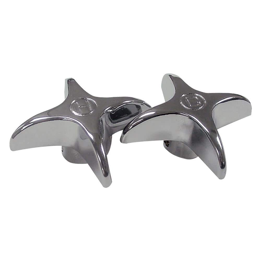 Everbilt Pair of Universal Faucet Handle Replacements with Cross Handle Design in Chrome (1)