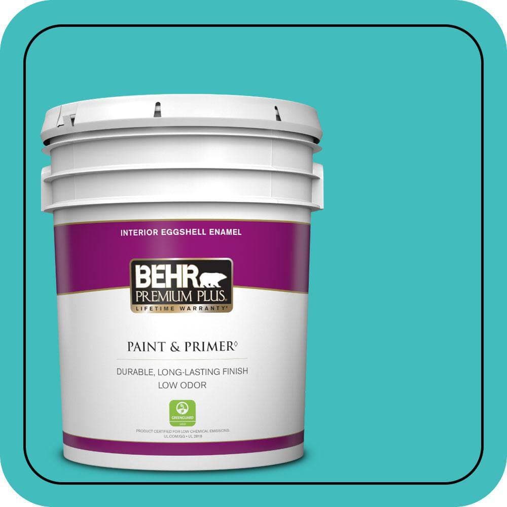 BEHR PREMIUM PLUS 5 gal. #P460-4 Lagoon Rock Eggshell Enamel Low Odor Interior Paint & Primer