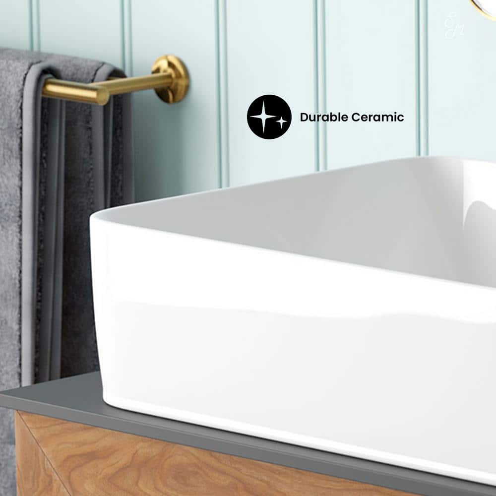 Swiss Madison Rennes 19 in. Vessel Sink in Glossy White (3)