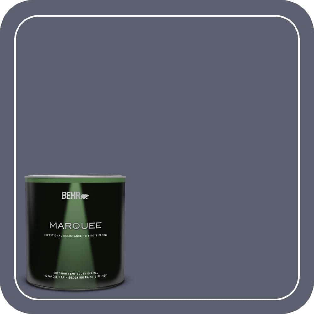 BEHR MARQUEE 1 qt. #S550-6 Mysterious Night Semi-Gloss Enamel Exterior Paint & Primer