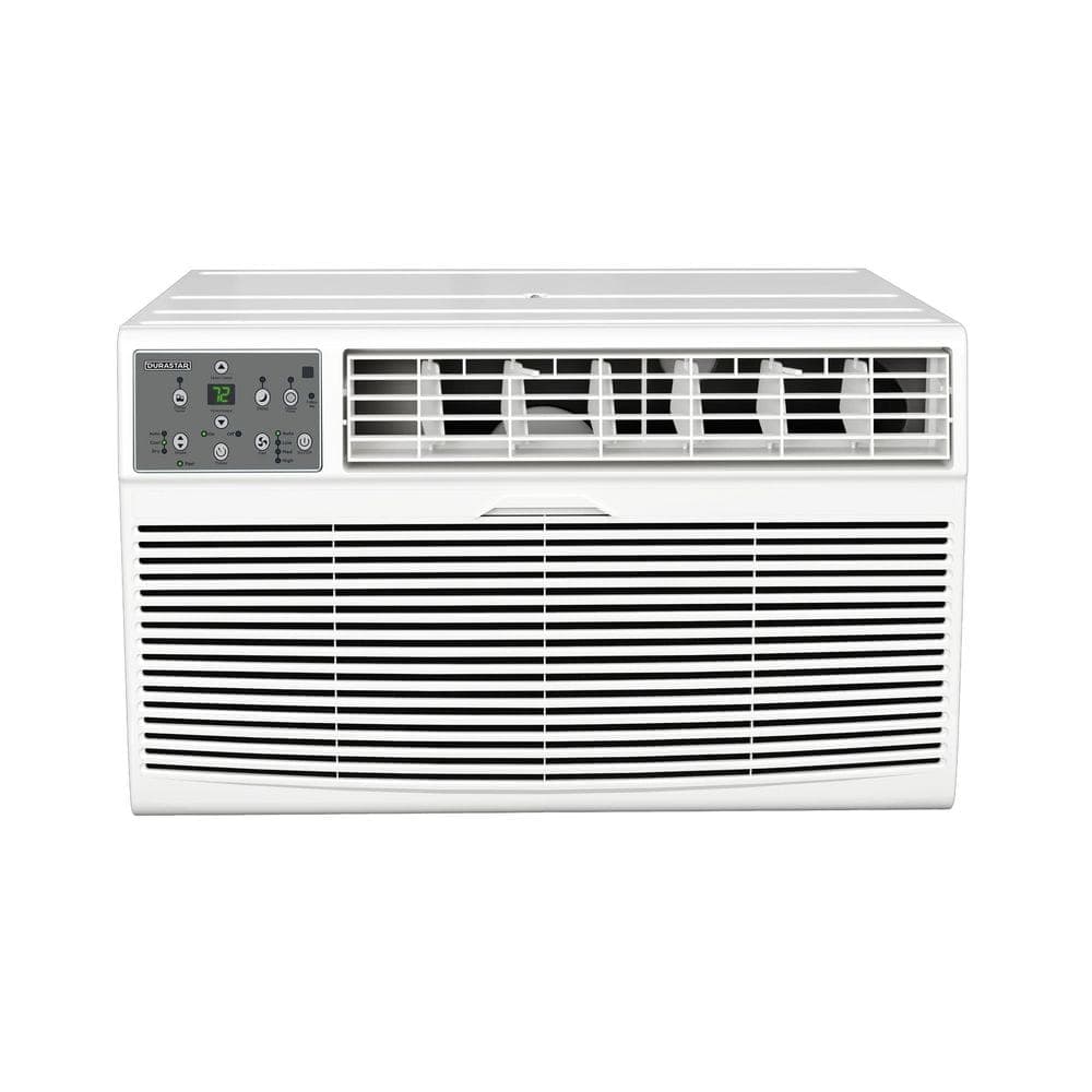 DURASTAR 14,000 BTU 230/208-Volt Through-the-Wall Air Conditioner Cools 700 Sq. Ft. with Heater and Remote in White