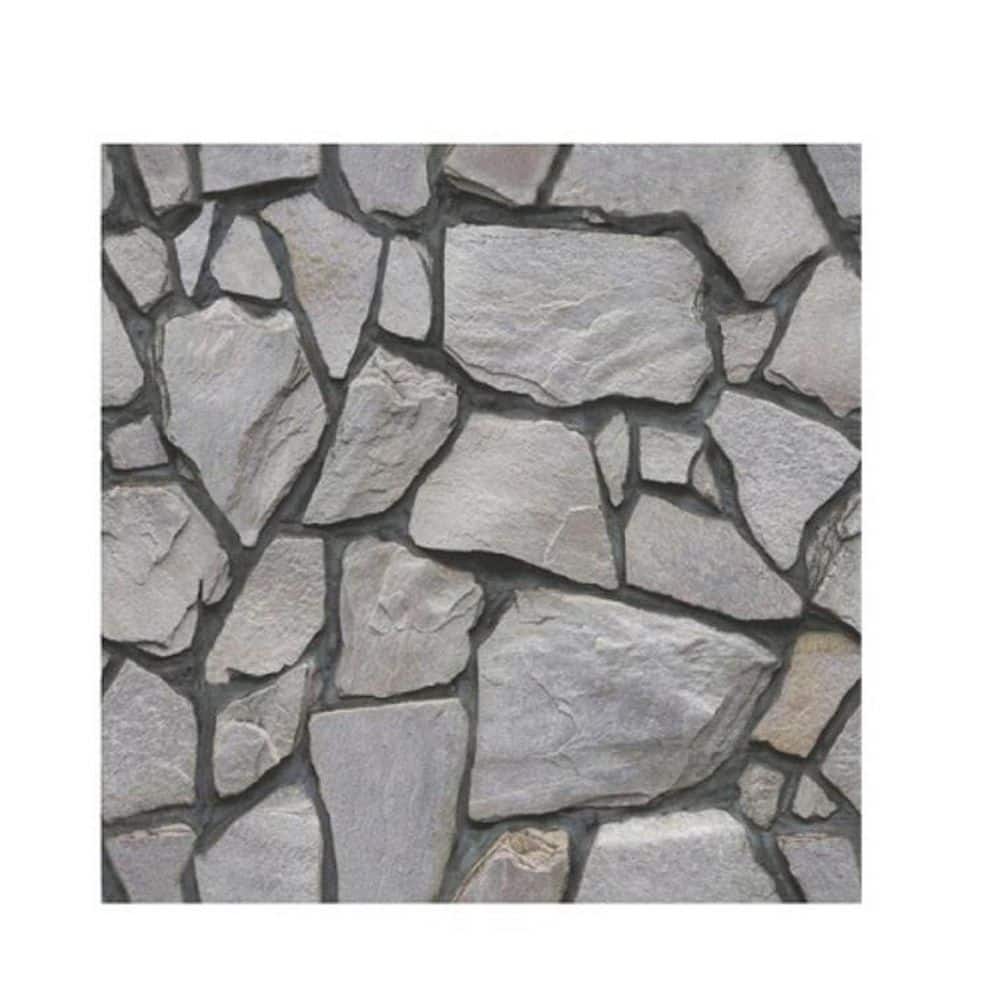 NVNOO 11.8 in. x 11.8 in. x 0.5 in. 3D PVC Brick Wall Panels for Living Room, Fireplace and Bedroom, Stone Gray (10-pack)