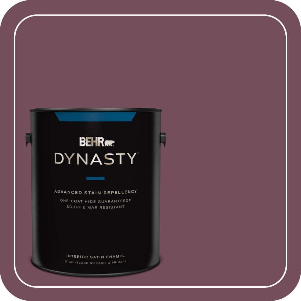 BEHR DYNASTY 1 gal. #S120-7 Fine Wine Satin Enamel Interior Stain-Blocking Paint and Primer