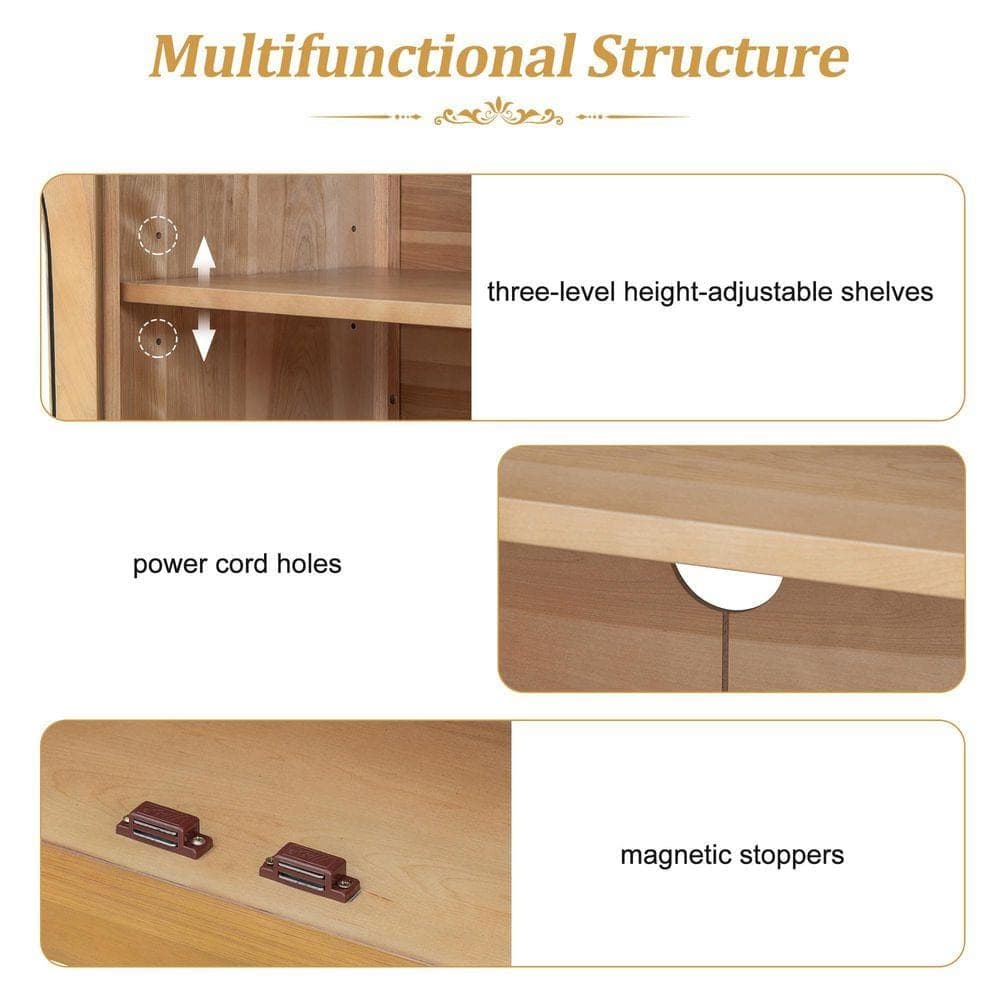 COWLOWN 60 in. W x 15.9 in. D x 34.3 in. H Bathroom Brown Linen Cabinet (3)