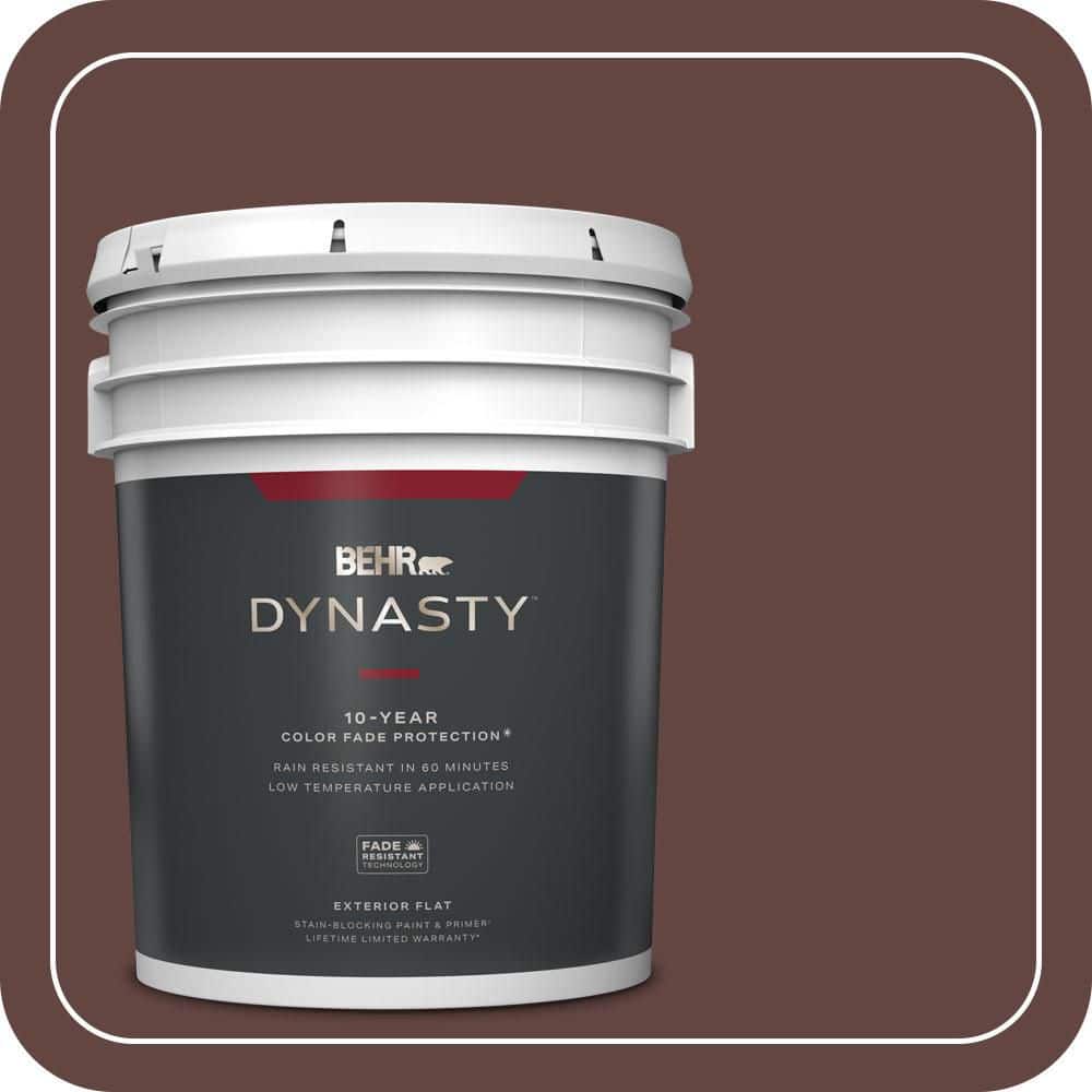 BEHR DYNASTY 5 gal. #PMD-62 Black Plum Flat Exterior Stain-Blocking Paint & Primer