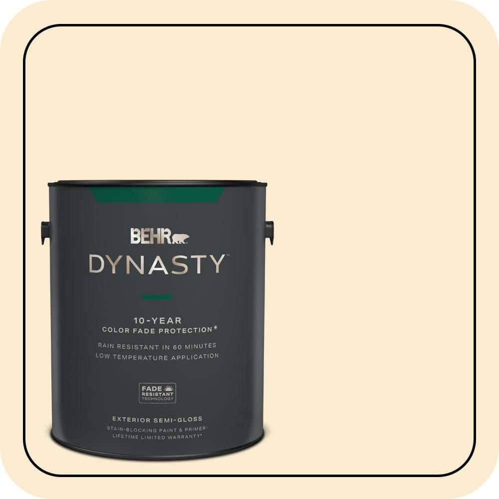 BEHR DYNASTY 1 gal. #OR-W04 Nice Cream Semi-Gloss Exterior Stain-Blocking Paint & Primer
