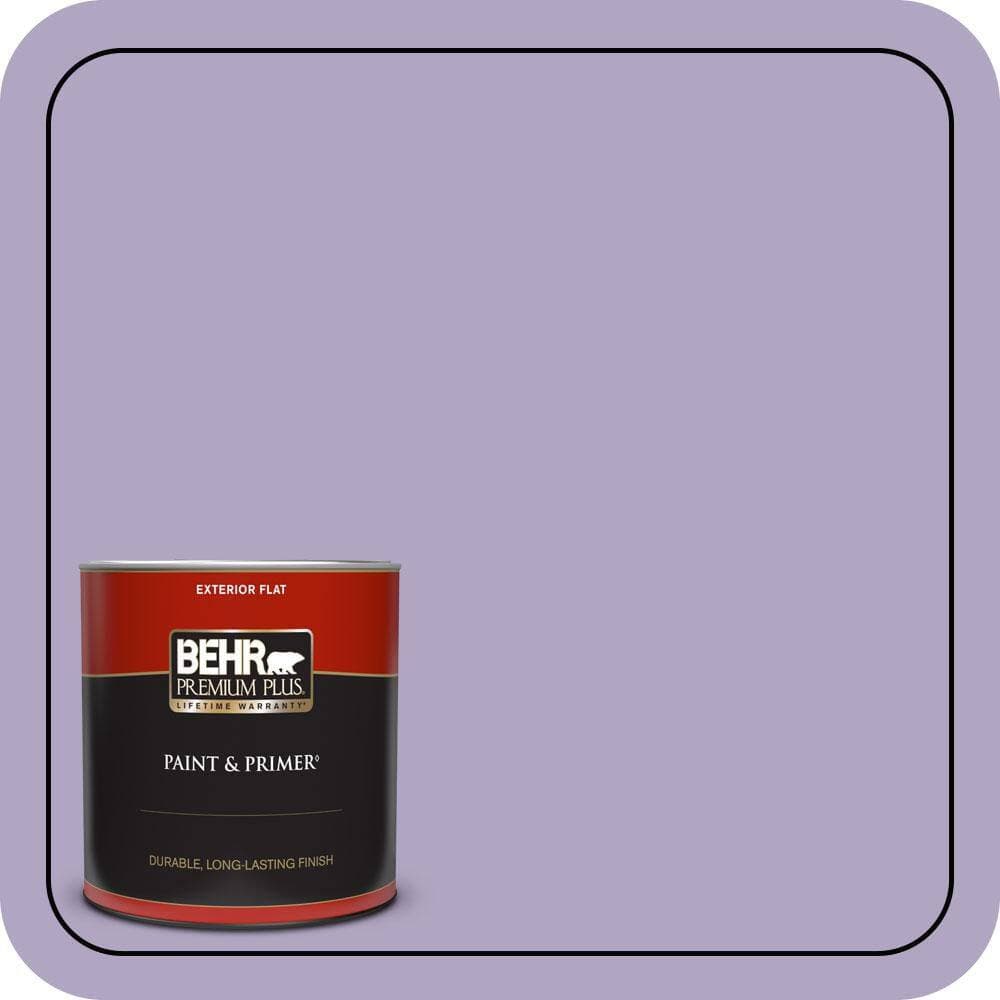 BEHR PREMIUM PLUS 1 qt. #650D-4 Winter Amethyst Flat Exterior Paint & Primer (1)