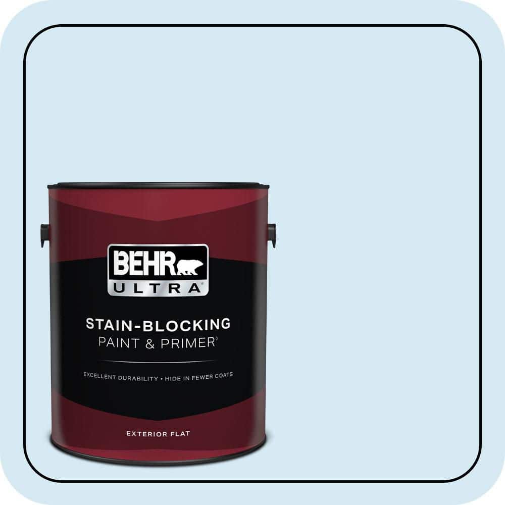 BEHR ULTRA 1 gal. #P500-1 Spacious Skies Flat Exterior Paint & Primer