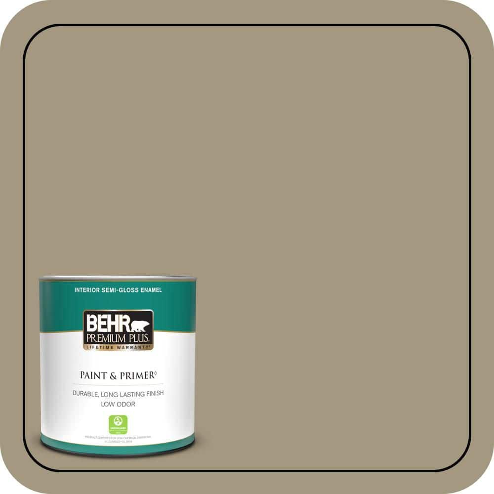 BEHR PREMIUM PLUS 1 qt. #N330-5 Livingston Semi-Gloss Enamel Low Odor Interior Paint & Primer