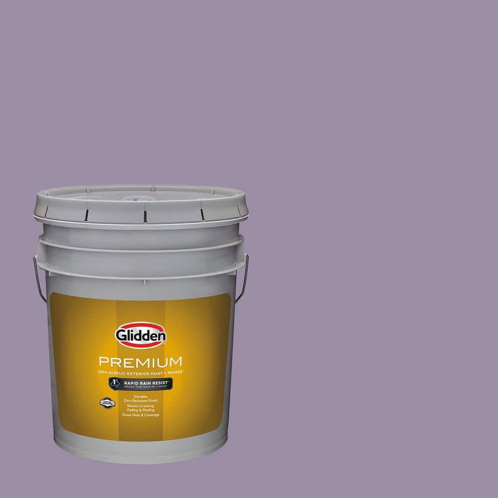 Glidden Premium 5 gal. PPG1174-5 Smoky Grape Flat Exterior Latex Paint