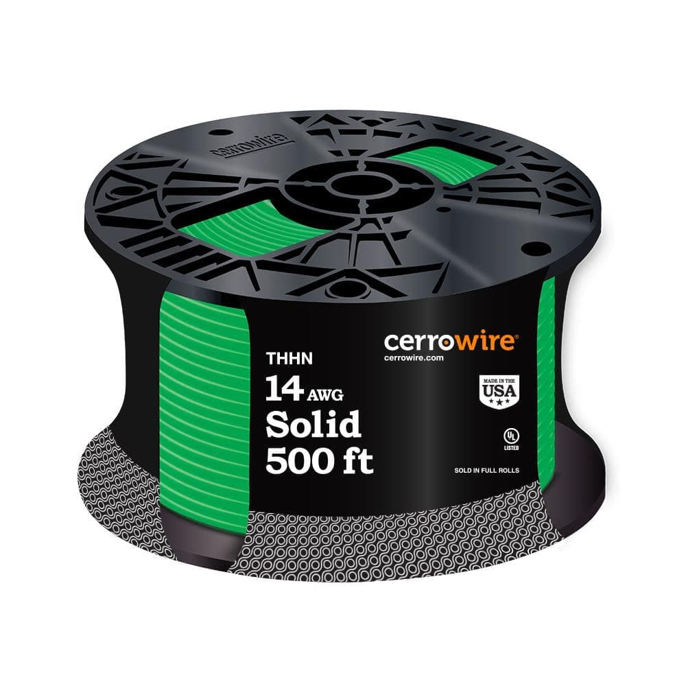 Cerrowire 500 ft. 14 Gauge Green Solid Copper THHN Wire (1)