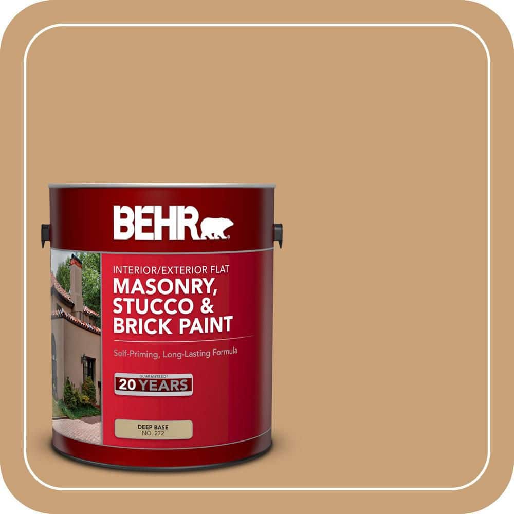 BEHR 1 gal. #BXC-70 Fresh Sawdust Flat Interior/Exterior Masonry, Stucco and Brick Paint (1)