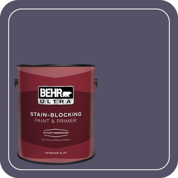 BEHR ULTRA 1 gal. #650F-7 Violet Eclipse Extra Durable Flat Interior Paint & Primer (2)
