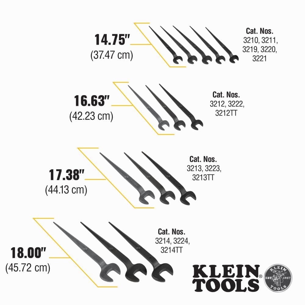 Klein Tools 3/4 in. Erection Wrench for U.S. Regular Nut with 1-1/8 in. Nominal Opening (3)