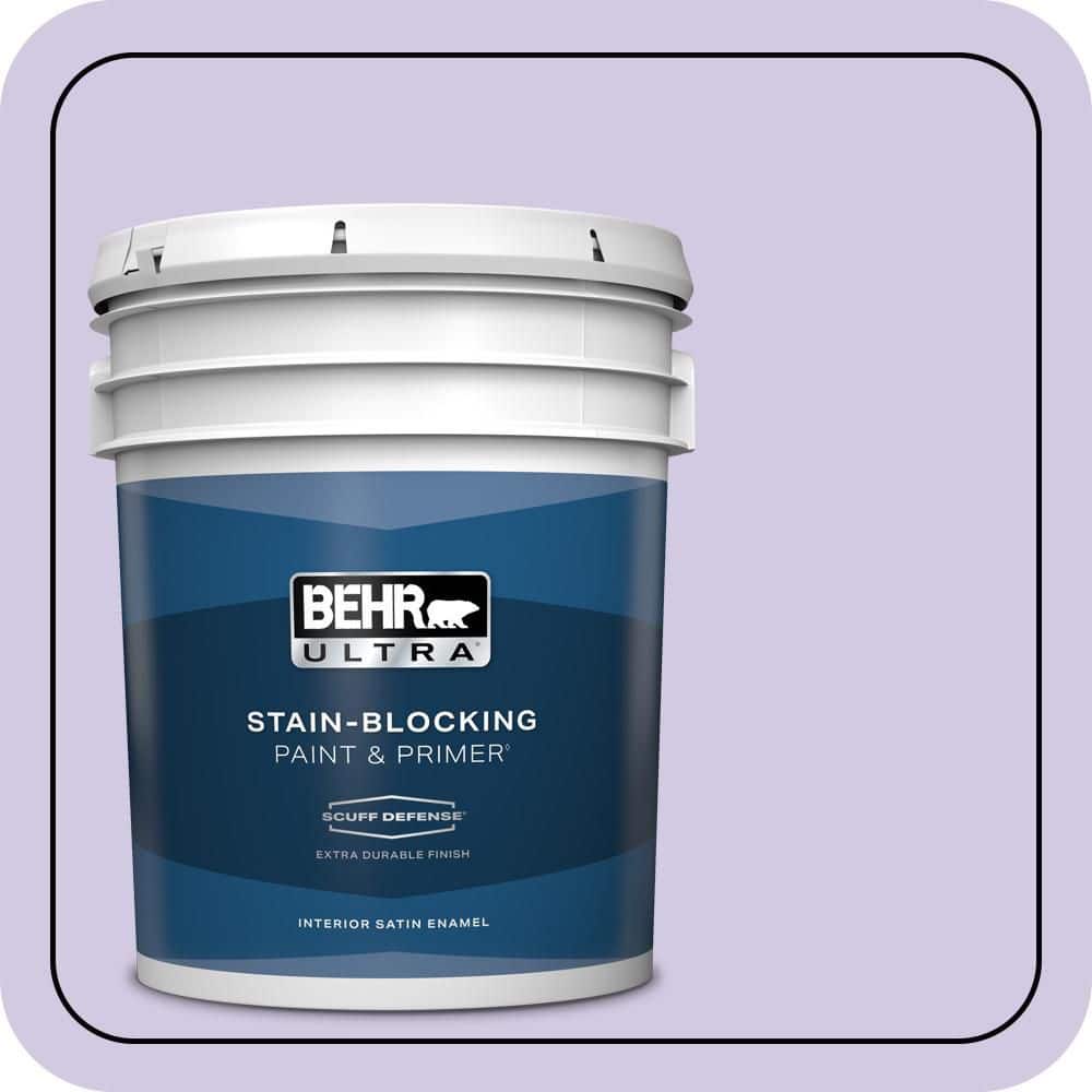 BEHR ULTRA 5 gal. #650C-3 Light Mulberry Extra Durable Satin Enamel Interior Paint & Primer
