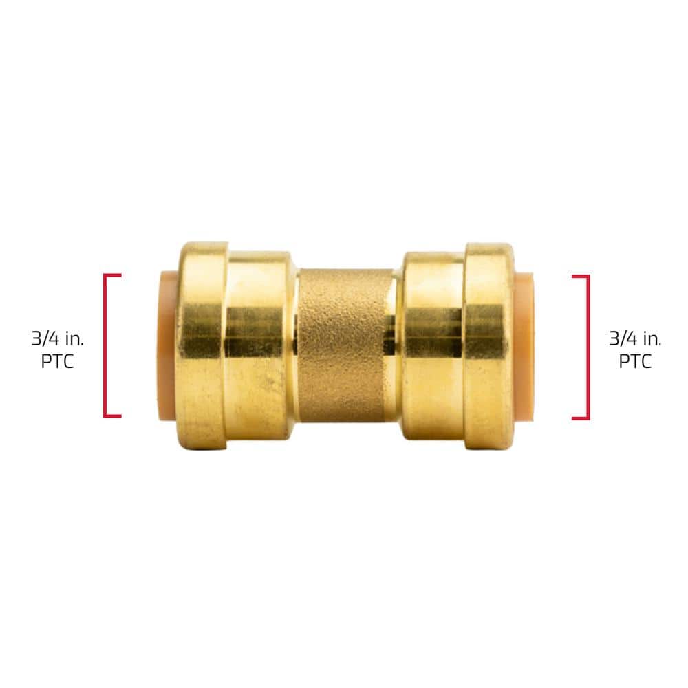 QUICKFITTING 3/4 in. Brass Push-to-Connect Coupling Fitting with SlipClip Release Tool (4)