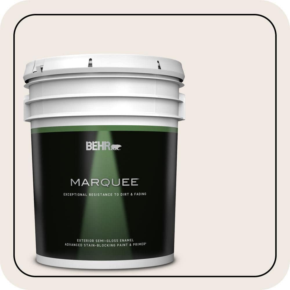 BEHR MARQUEE 5 gal. #PWN-69 Fine Linen Semi-Gloss Enamel Exterior Paint & Primer