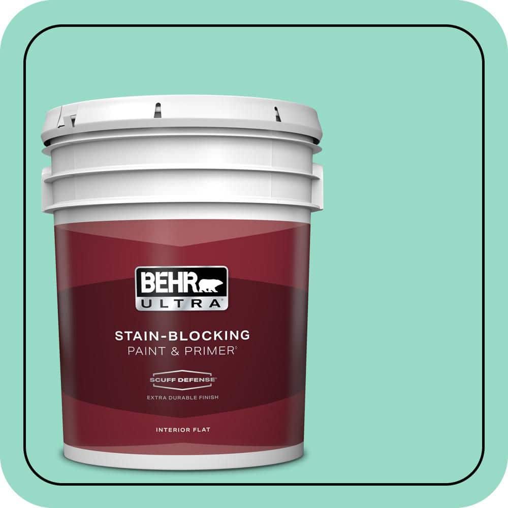 BEHR ULTRA 5 gal. #MQ4-17 Pageant Green Extra Durable Flat Interior Paint & Primer