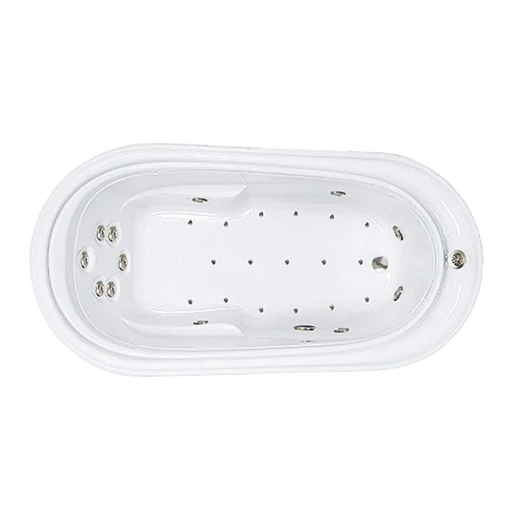 Comfortflo Premier 72 in. x 37 in. Acrylic Oval Drop-in Whirlpool and Air Bathtub with Reversible Drain in White (2)