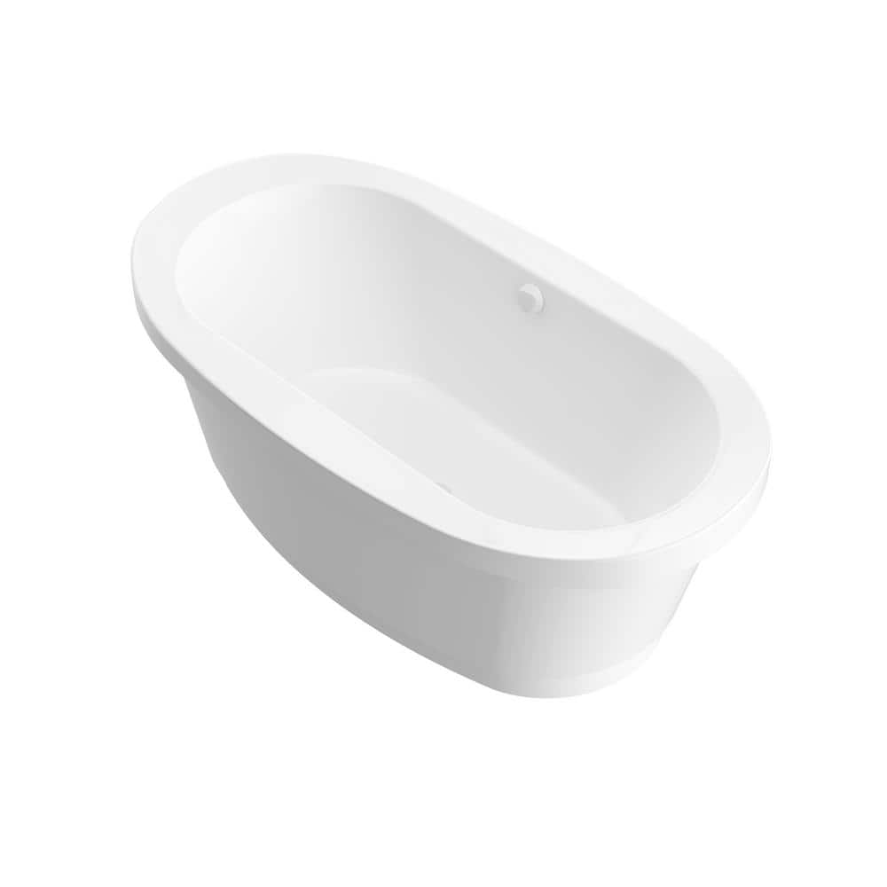 Universal Tubs Moonstone 5.5 ft. Acrylic Center Drain Oval Bathtub in White (1)