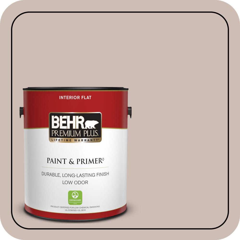 BEHR PREMIUM PLUS 1 gal. #N150-2 Smokey Pink Flat Low Odor Interior Paint & Primer