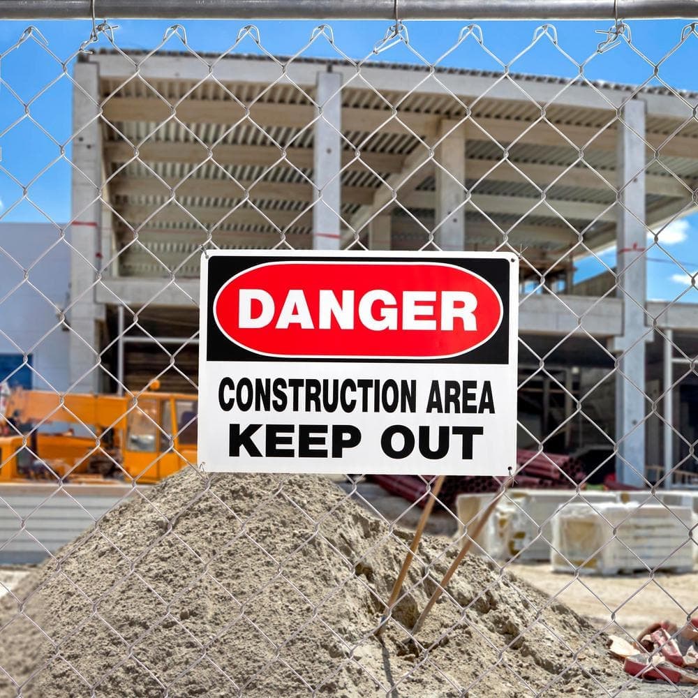 Everbilt 10 in. x 14 in. Aluminum Danger Construction Area Keep Out Sign (3)