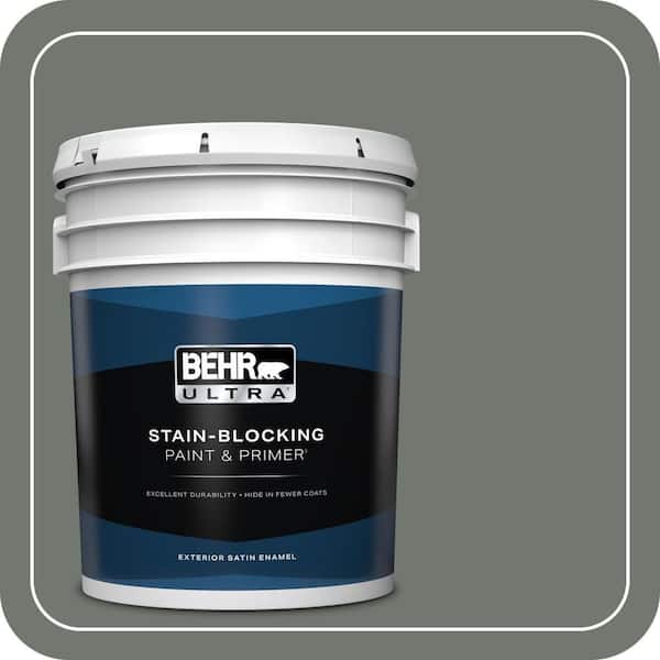 BEHR ULTRA 5 gal. #T17-13 In the Woods Satin Enamel Exterior Paint & Primer (2)