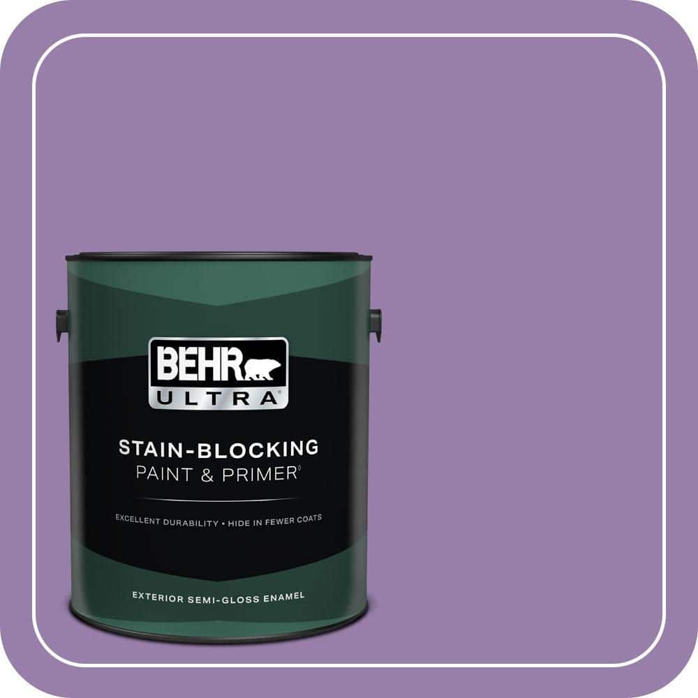 BEHR ULTRA 1 gal. #650B-6 Elite Wisteria Semi-Gloss Enamel Exterior Paint & Primer