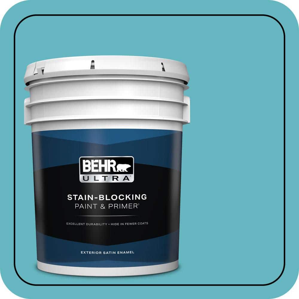 BEHR ULTRA 5 gal. #520D-5 Tropical Tide Satin Enamel Exterior Paint & Primer