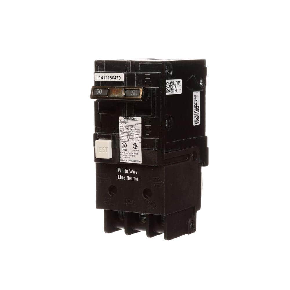 Siemens 50 Amp Double Pole Type QPF GFCI Circuit Breaker