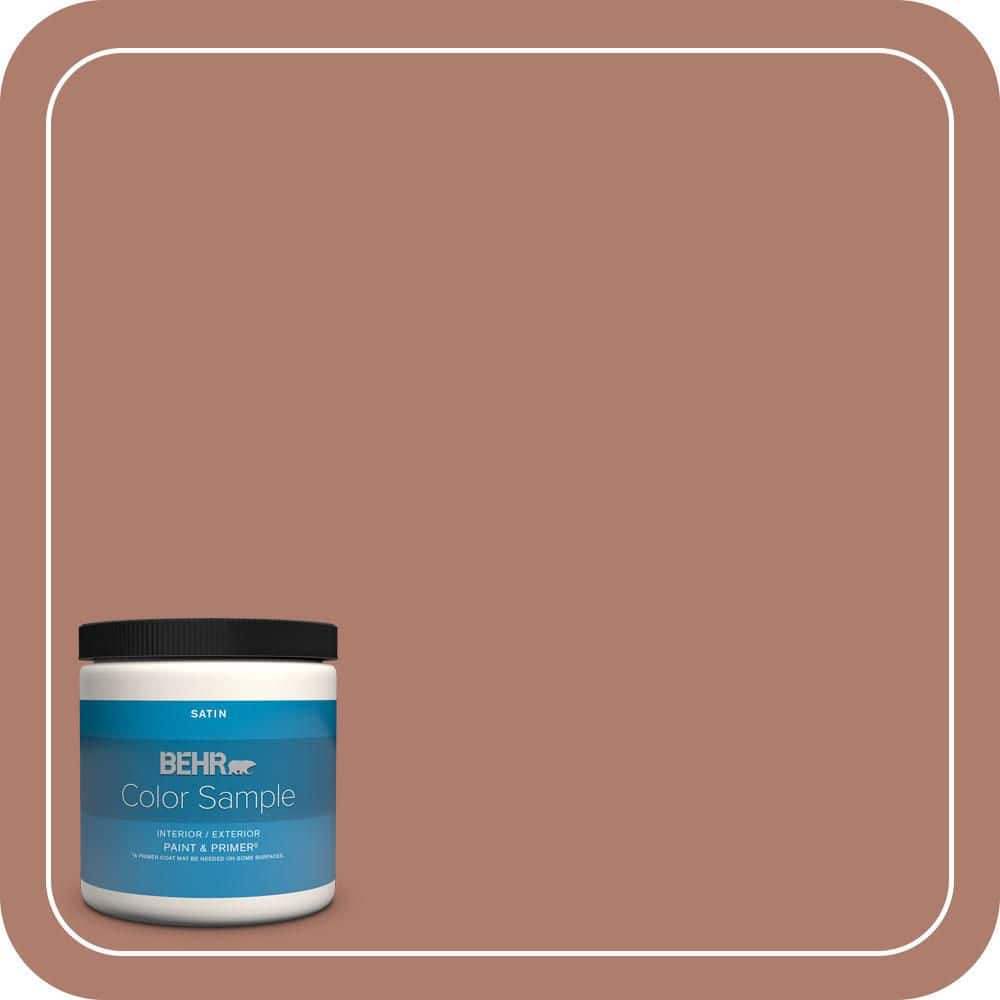 BEHR PREMIUM PLUS 8 oz. #PPU2-11 Mars Red Satin Enamel Interior/Exterior Paint & Primer Color Sample
