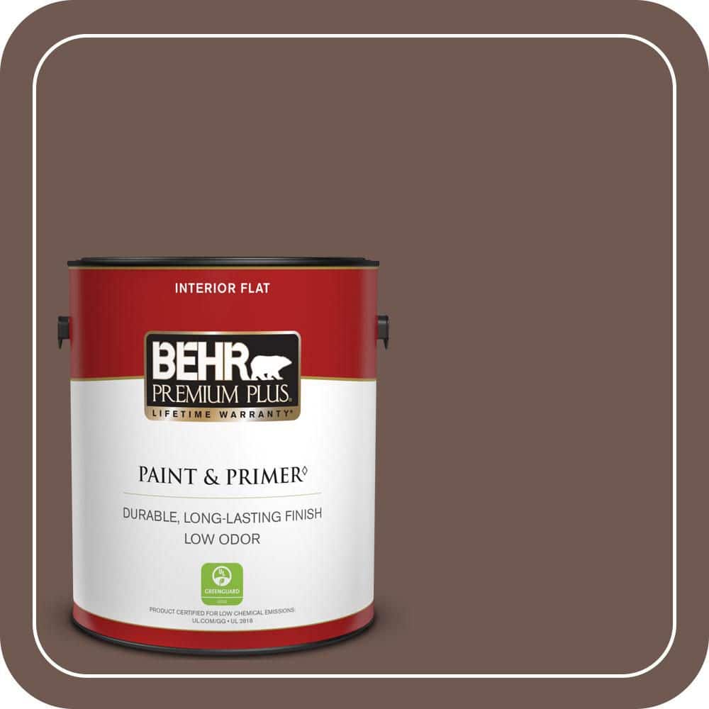 BEHR PREMIUM PLUS 1 gal. #MQ2-34 Bistro Flat Low Odor Interior Paint & Primer