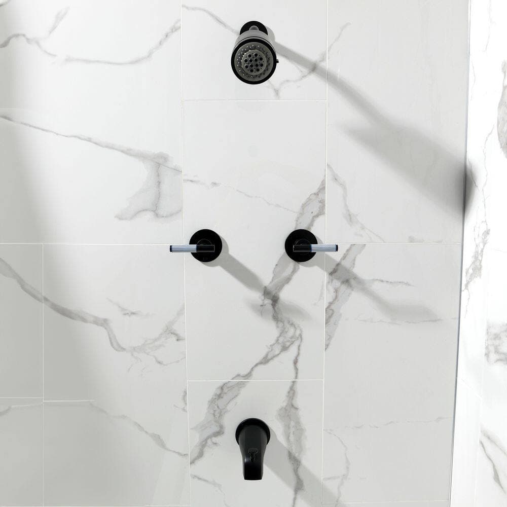 Kingston Brass Verona 2-Handle 2-Spray Tub and Shower Faucet 1.8 GPM in Matte Black (3)