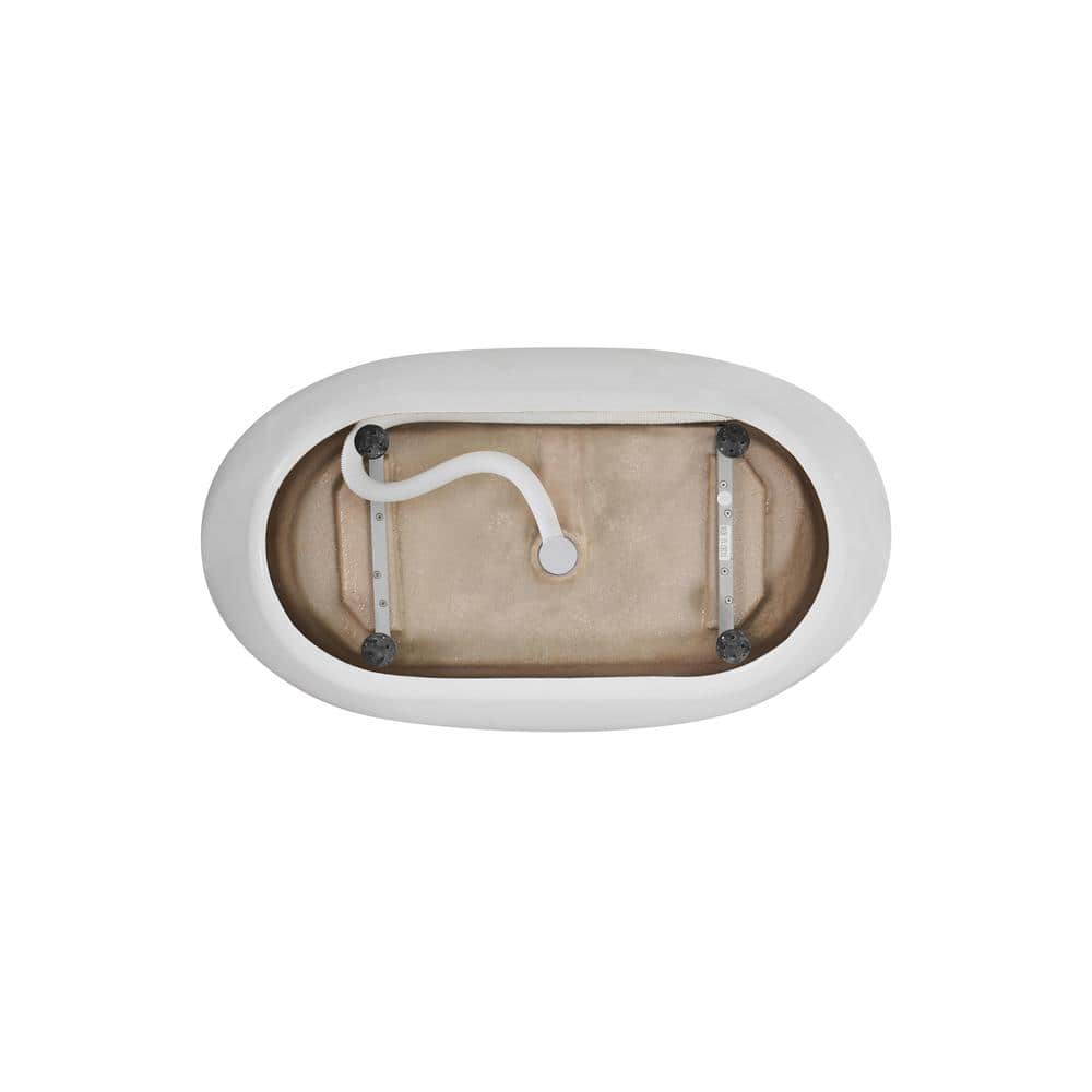 Unbranded Timeless Home 54 in. x 29 in. Soaking Bathtub with Center Drain in Glossy White with Brushed Gold Trim (3)