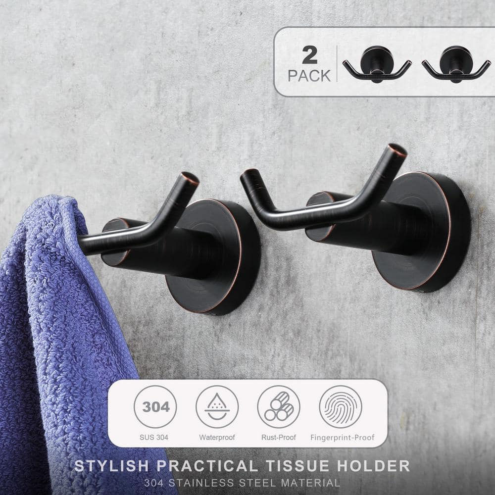 ALEASHA Knob-Hook Double Robe/Towel Hook 2-Pieces (2)