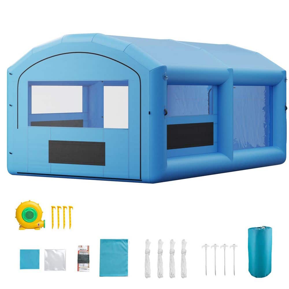 SKYSHALO Portable Inflatable Paint Booth, 21 x 13.5 x 9.8 ft, 1100W Blower, Air Filter System, for Furniture/Medium Vehicles (1)