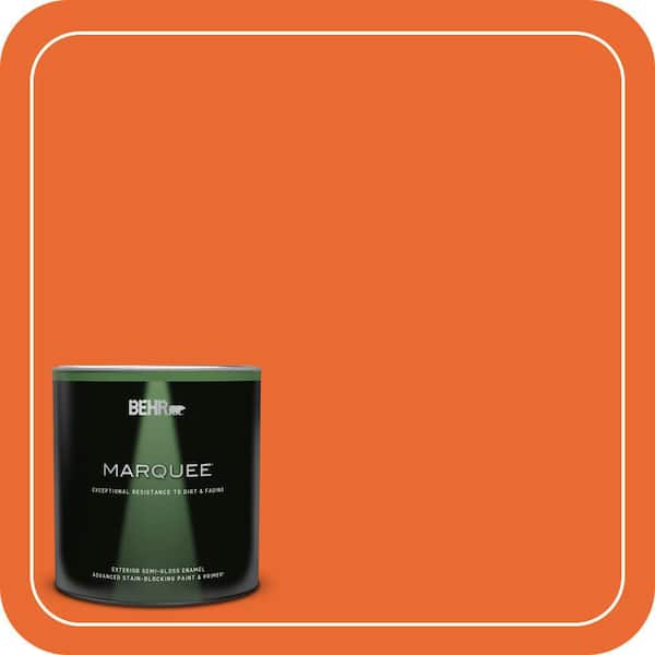 BEHR PREMIUM PLUS #220B-7 Electric Orange Enamel Interior/Exterior Paint & Primer Color Sample (2)