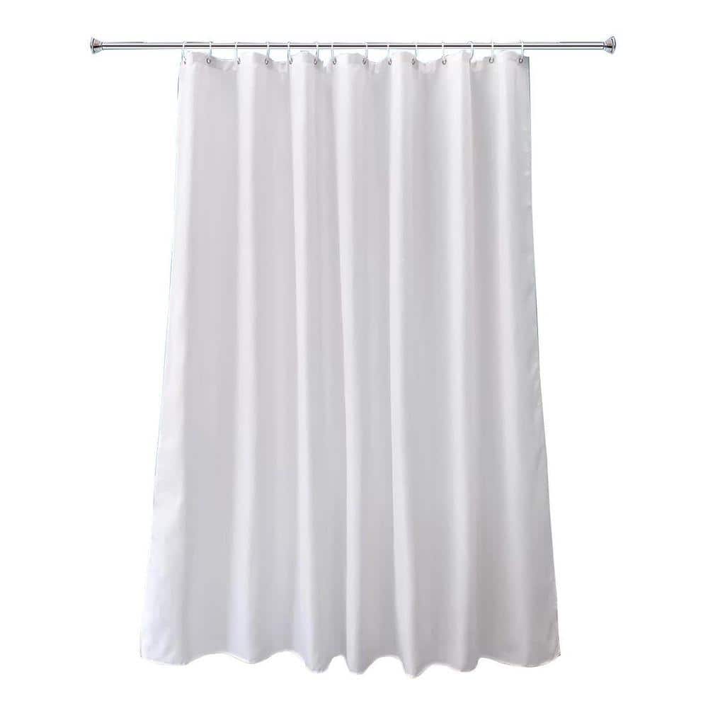 Unbranded BenchMate 71x72 Split Shower Curtain for Bath Transfer Benches in Chamonix White with Quick-Attach System Polyester (1)